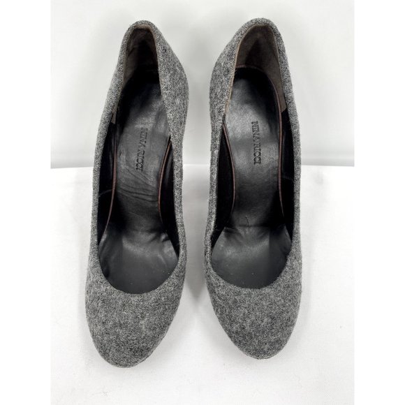 Nina Ricci Luxurious Runway Gray Felt Fabric Leather Pumps Shoes Heels Sz 39 (9) - Picture 4 of 12